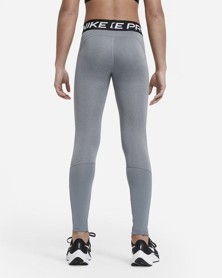 Leggins Nike Pro Kids Niña Gris Oscuro Blancas | VMYWX-0683