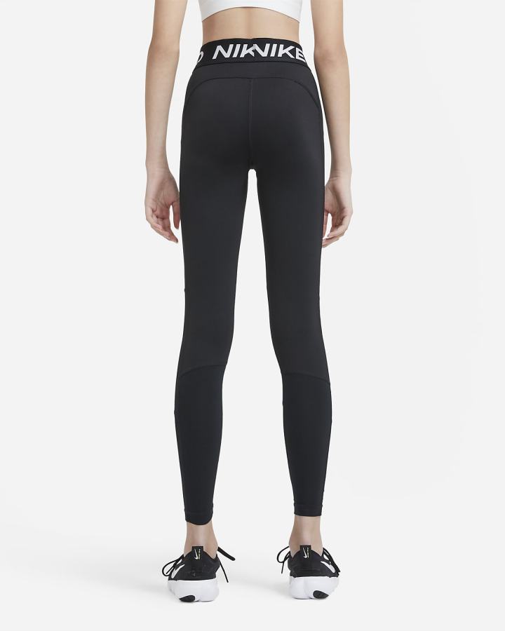 Leggins Nike Pro Kids Niña Negras Blancas | KGVRH-9342