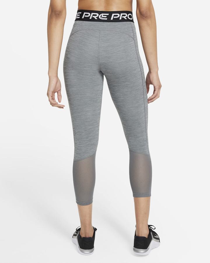 Leggins Nike Pro Mid-Rise Crop (Plus Size) Mujer Gris Negras | AHIMV-3961
