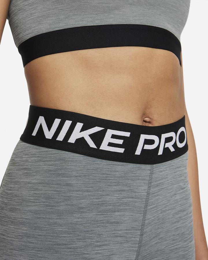 Leggins Nike Pro Mid-Rise Crop (Plus Size) Mujer Gris Negras | AHIMV-3961