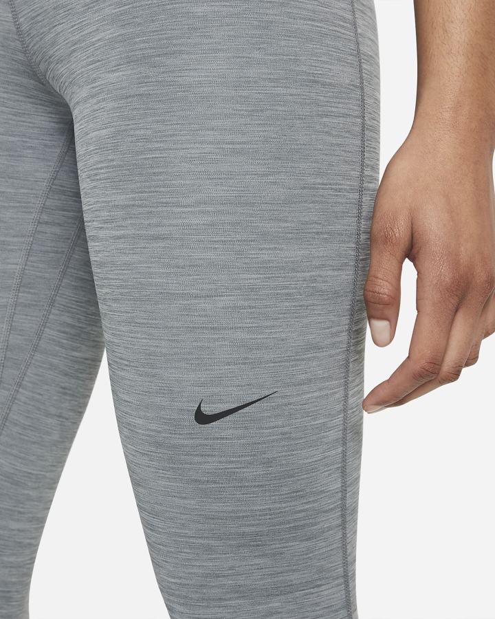 Leggins Nike Pro Mid-Rise Crop (Plus Size) Mujer Gris Negras | AHIMV-3961