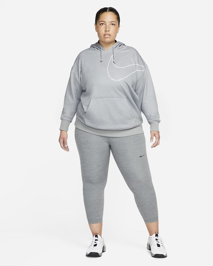 Leggins Nike Pro Mid-Rise Crop (Plus Size) Mujer Gris Negras | BFTDK-5386