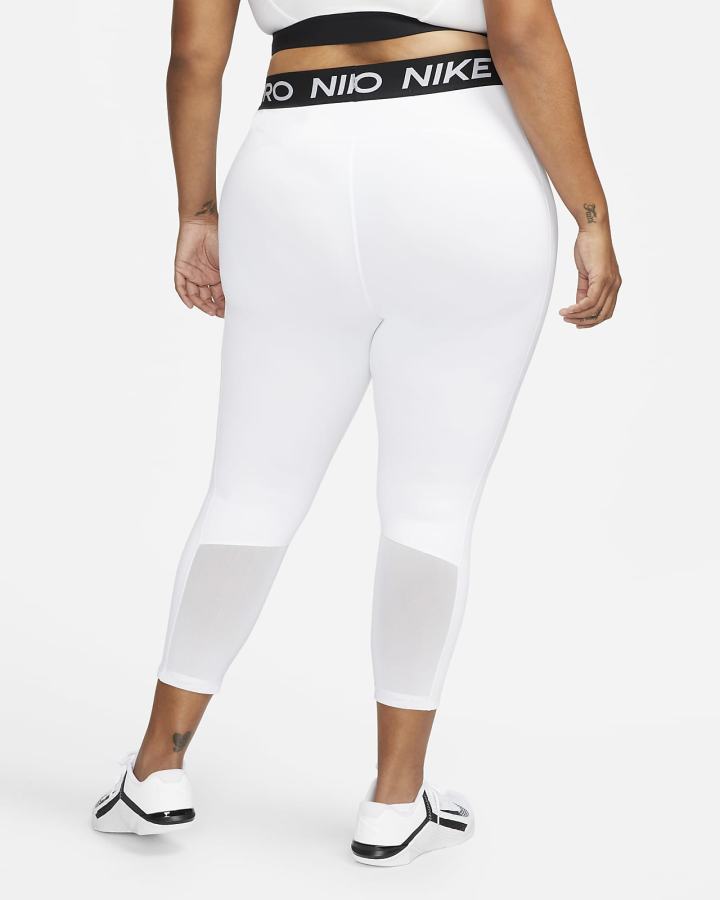 Leggins Nike Pro Mid-Rise Crop (Plus Size) Mujer Blancas Negras | CPEAX-8427