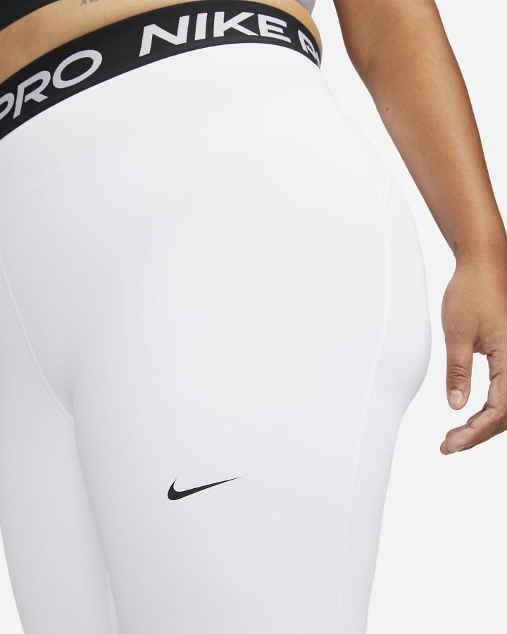 Leggins Nike Pro Mid-Rise Crop (Plus Size) Mujer Blancas Negras | CPEAX-8427