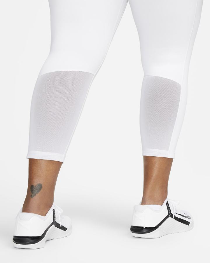 Leggins Nike Pro Mid-Rise Crop (Plus Size) Mujer Blancas Negras | CPEAX-8427