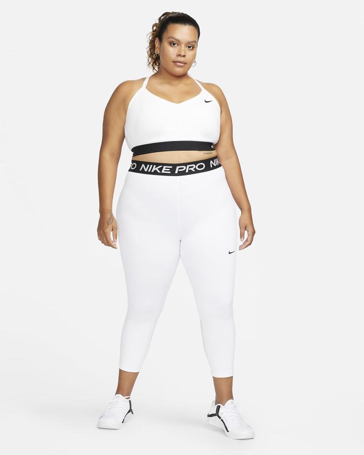 Leggins Nike Pro Mid-Rise Crop (Plus Size) Mujer Blancas Negras | CPEAX-8427
