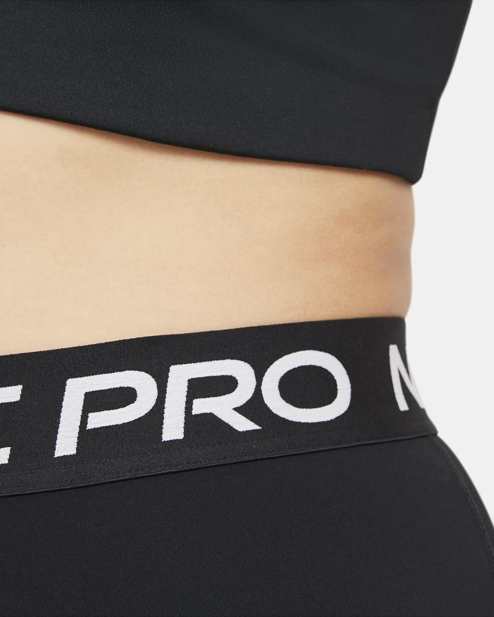 Leggins Nike Pro Mid-Rise Crop (Plus Size) Mujer Negras Blancas | HDLXV-1093