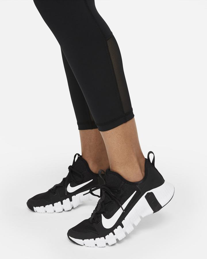 Leggins Nike Pro Mid-Rise Crop (Plus Size) Mujer Negras Blancas | HVICZ-0236