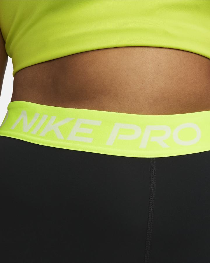 Leggins Nike Pro Mid-Rise Crop (Plus Size) Mujer Negras Blancas | UTDBH-9620