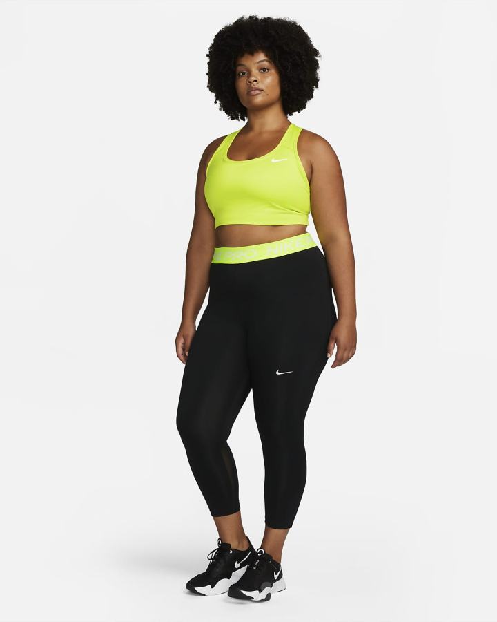 Leggins Nike Pro Mid-Rise Crop (Plus Size) Mujer Negras Blancas | UTDBH-9620