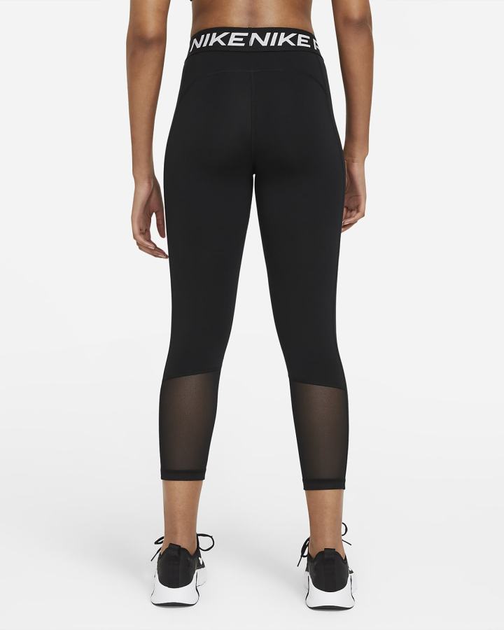 Leggins Nike Pro Mid-Rise Crop (Plus Size) Mujer Negras Blancas | YSOJK-1296