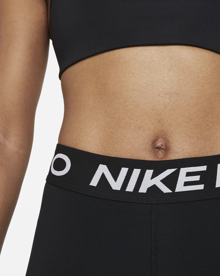 Leggins Nike Pro Mid-Rise Crop (Plus Size) Mujer Negras Blancas | YSOJK-1296