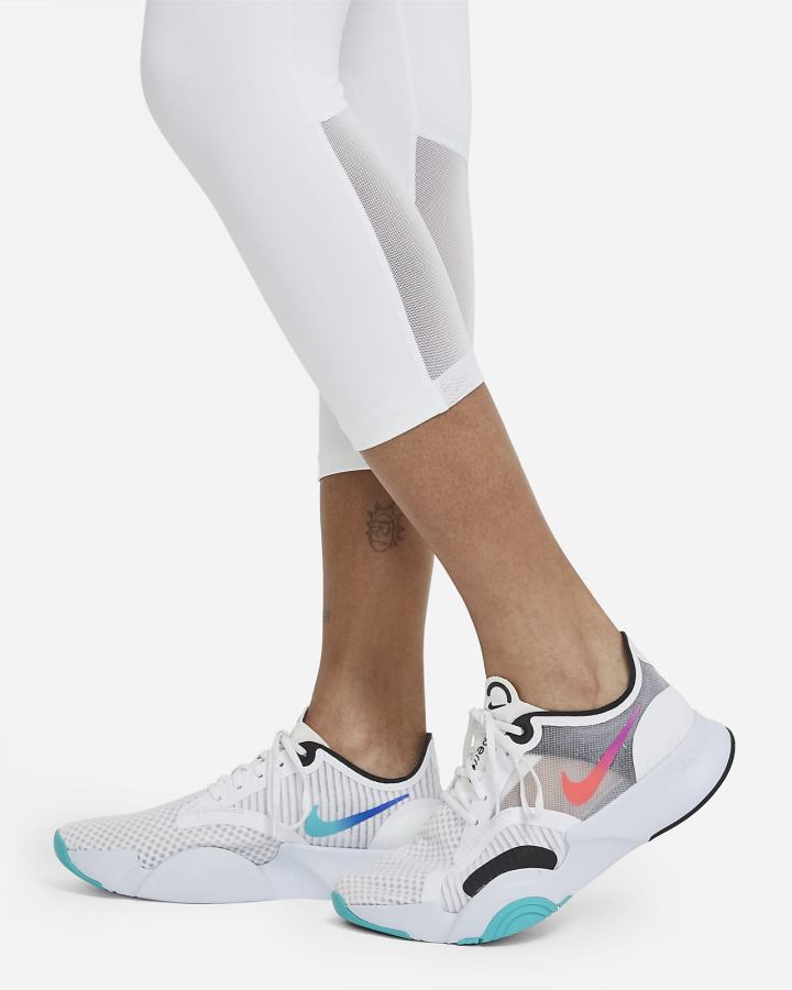 Leggins Nike Pro Mid-Rise Crop (Plus Size) Mujer Negras Blancas | YSOJK-1296