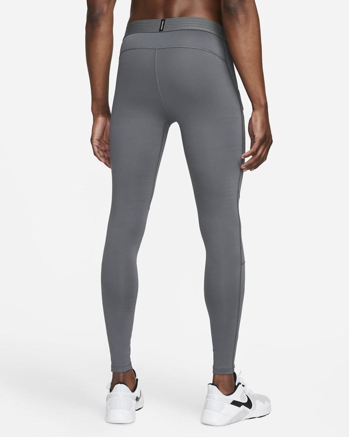 Leggins Nike Pro Warm Hombre Gris Negras | QTEBU-6321
