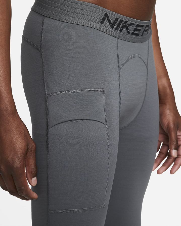 Leggins Nike Pro Warm Hombre Gris Negras | QTEBU-6321