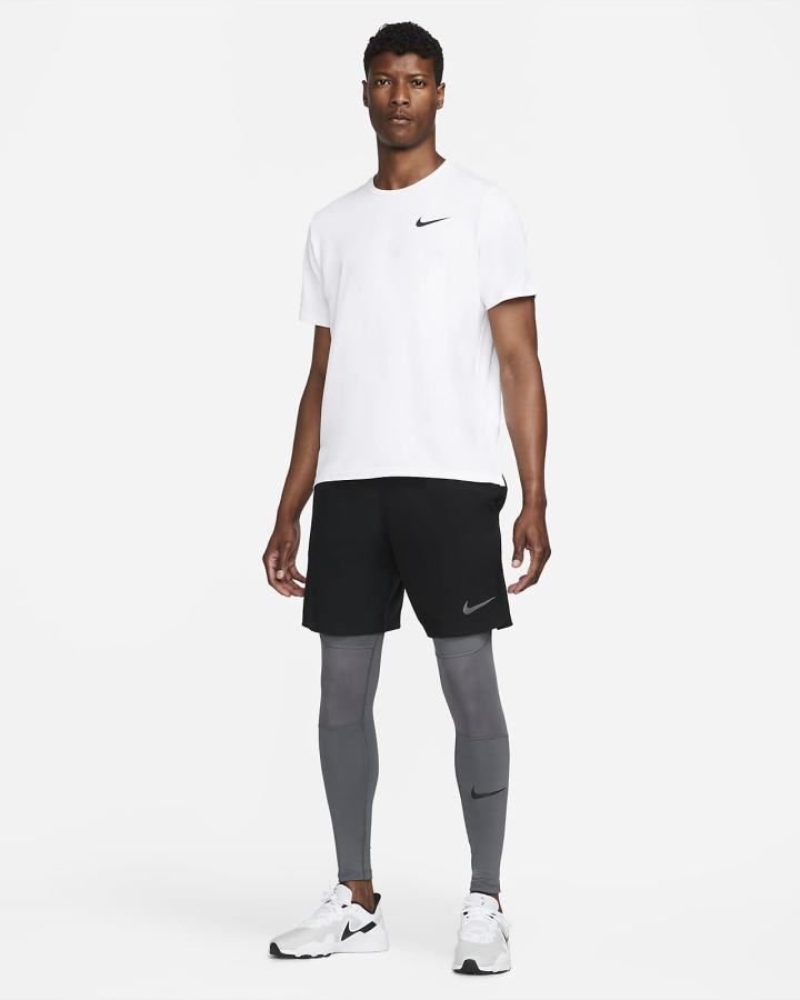 Leggins Nike Pro Warm Hombre Gris Negras | QTEBU-6321