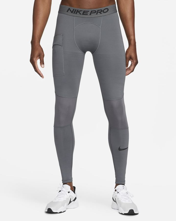 Leggins Nike Pro Warm Hombre Gris Negras | QTEBU-6321