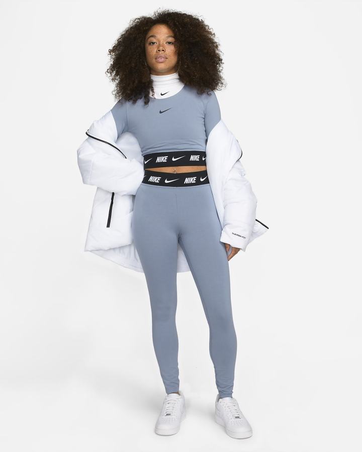 Leggins Nike Sportswear Club High-Waisted Mujer Negras | OTPAJ-4316