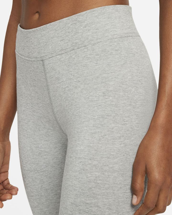 Leggins Nike Sportswear Essential 7/8 Mid-Rise Mujer Gris Oscuro Blancas | YUWZG-9728