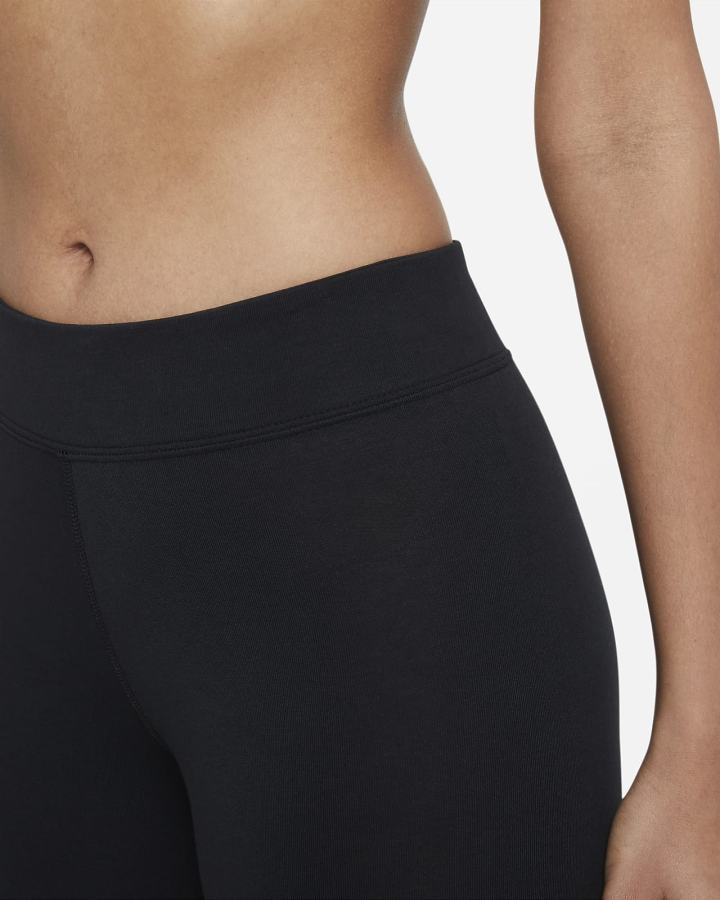 Leggins Nike Sportswear Essential 7/8 Mid-Rise Mujer Negras Blancas | ZJNQM-0954