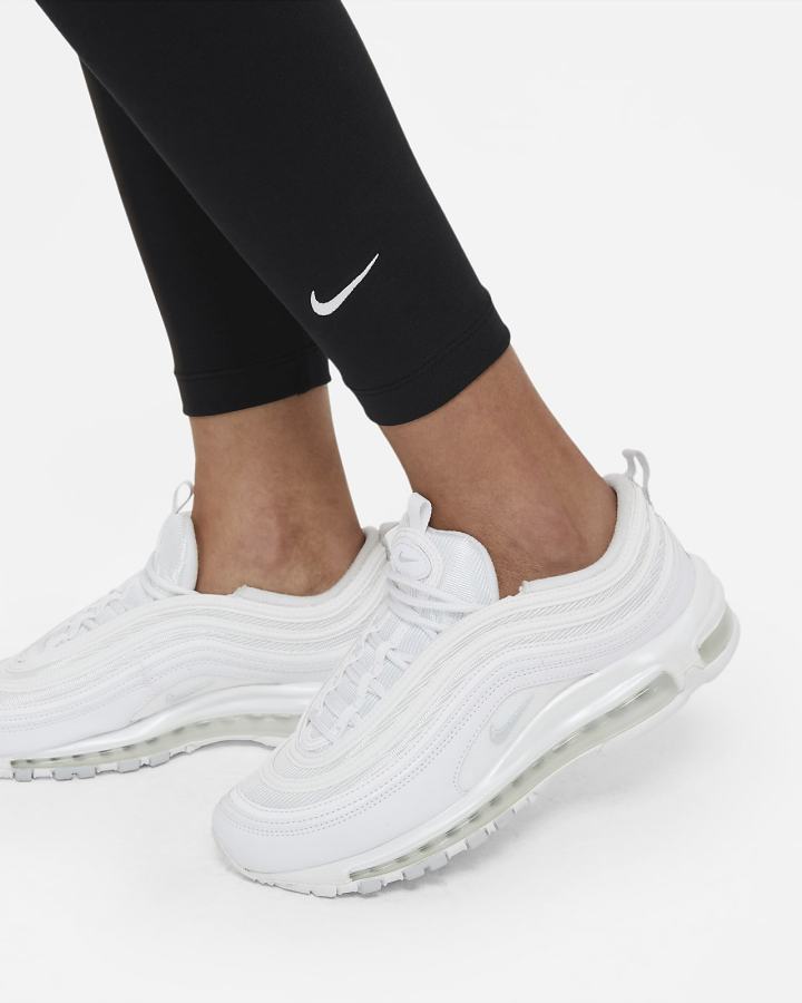 Leggins Nike Sportswear Essential 7/8 Mid-Rise Mujer Negras Blancas | ZJNQM-0954
