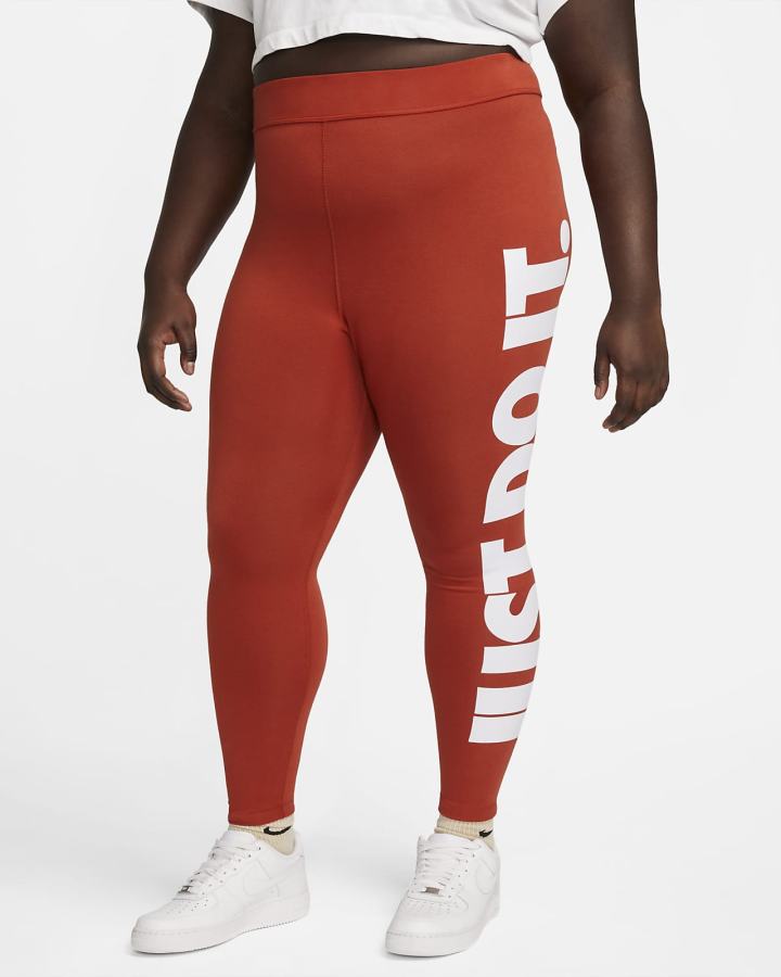 Leggins Nike Sportswear Essential High-Waisted Estampadas (Plus Size) Mujer Blancas | OBTDL-3678