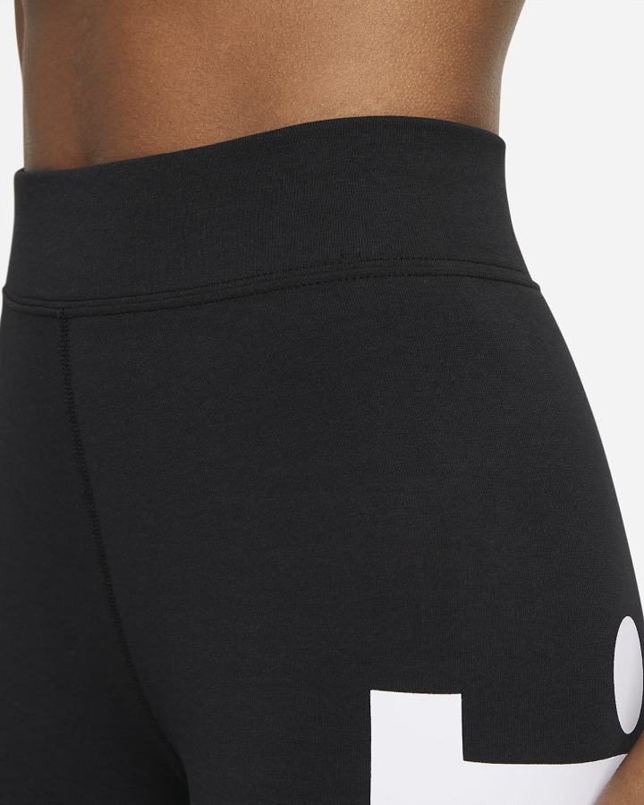 Leggins Nike Sportswear Essential High-Waisted Estampadas (Plus Size) Mujer Negras Blancas | OMBWE-8539