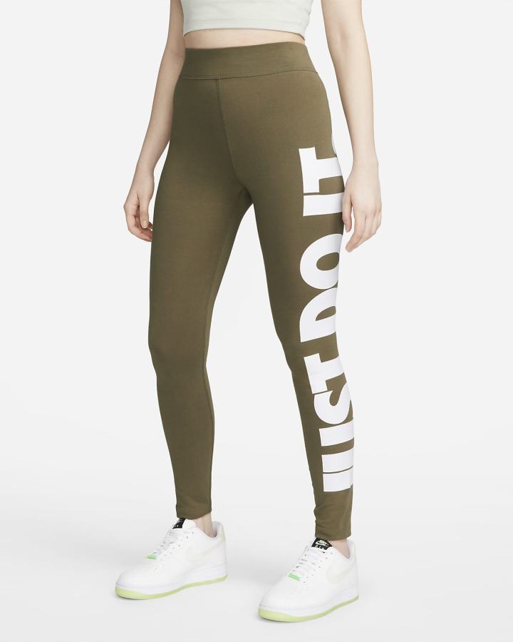 Leggins Nike Sportswear Essential High-Waisted Estampadas (Plus Size) Mujer Blancas | YGLMX-4372