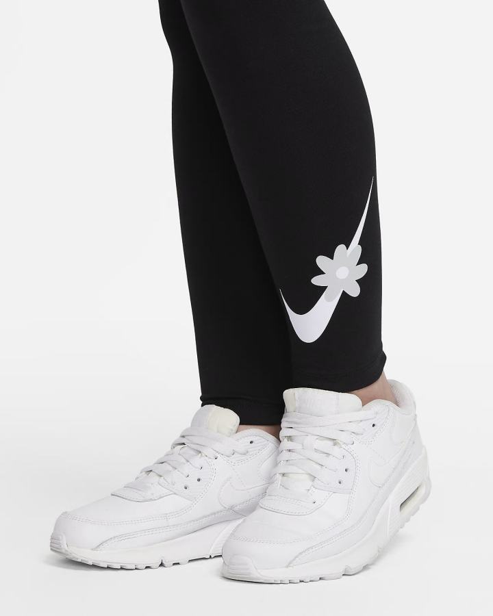 Leggins Nike Sportswear Essential Kids Niña Negras Gris Claro Blancas | QDHJA-6547