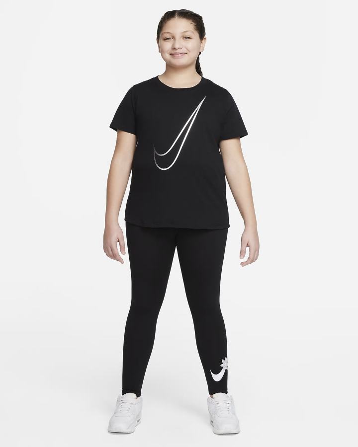 Leggins Nike Sportswear Essential Kids Niña Negras Gris Claro Blancas | QDHJA-6547