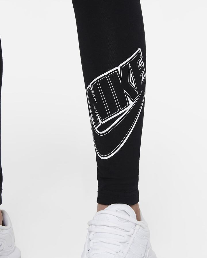 Leggins Nike Sportswear Favorites Kids Estampadas Niña Negras Blancas | GEDQN-5762