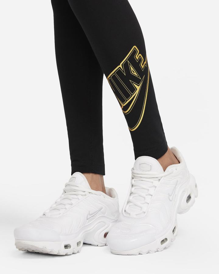 Leggins Nike Sportswear Favorites Kids Estampadas Niña Negras | MWCFQ-0169