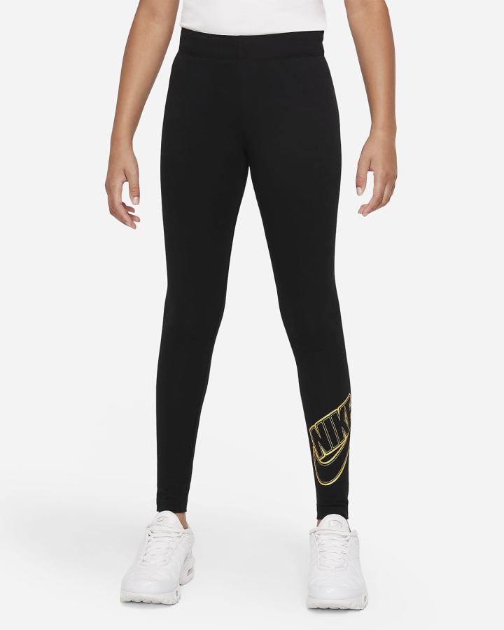 Leggins Nike Sportswear Favorites Kids Estampadas Niña Negras | MWCFQ-0169