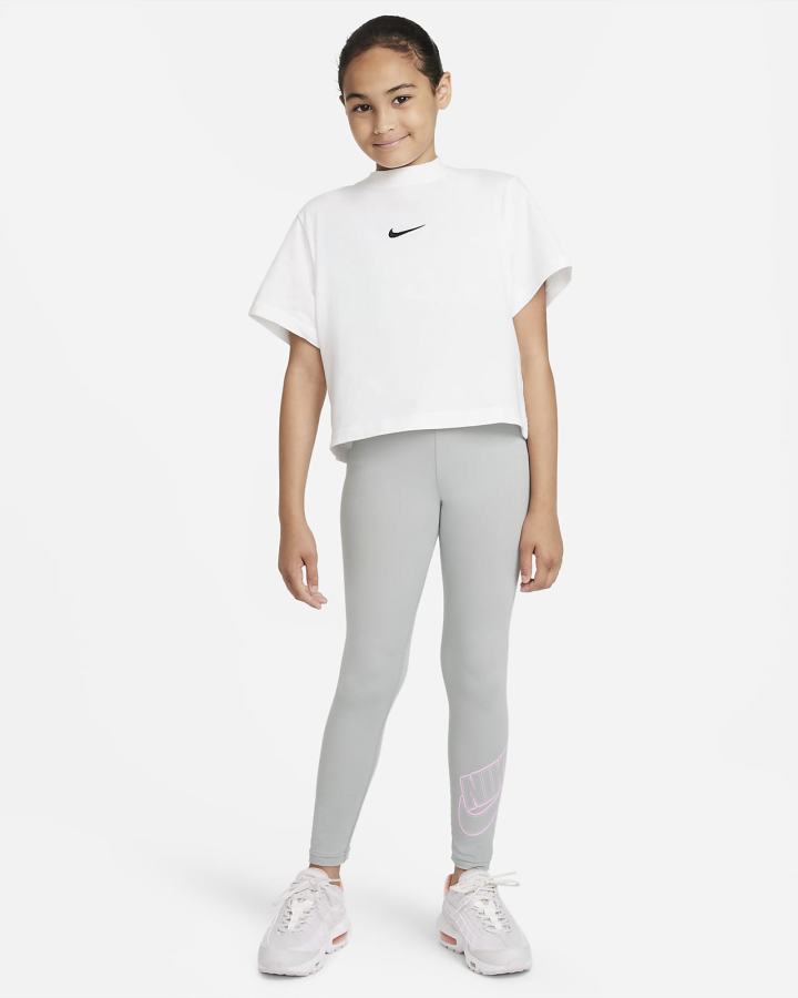 Leggins Nike Sportswear Favorites Kids Estampadas Niña Gris Claro Rosas | RZPIN-1643
