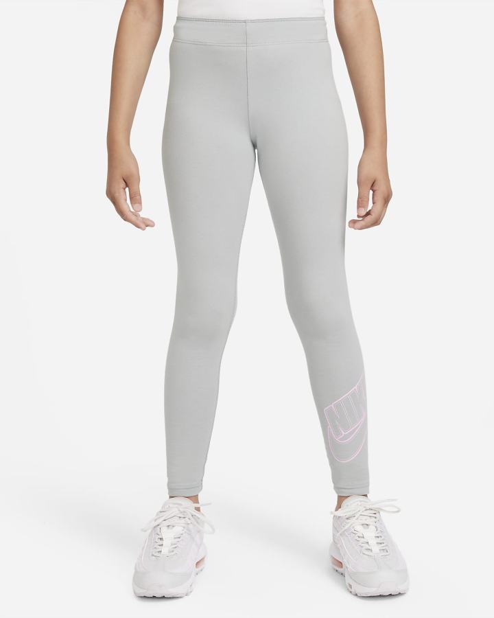 Leggins Nike Sportswear Favorites Kids Estampadas Niña Gris Claro Rosas | RZPIN-1643