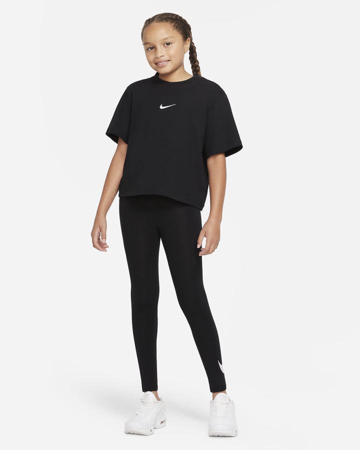 Leggins Nike Sportswear Favorites Kids Estampadas High-Waisted (Extended Size) Niña Negras | UNSVB-2178