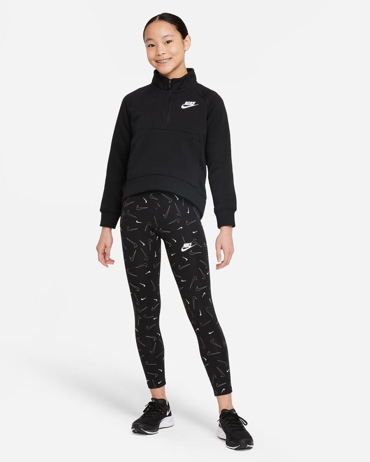 Leggins Nike Sportswear Favorites Kids Printed Niña Negras Blancas | VEBCH-6014