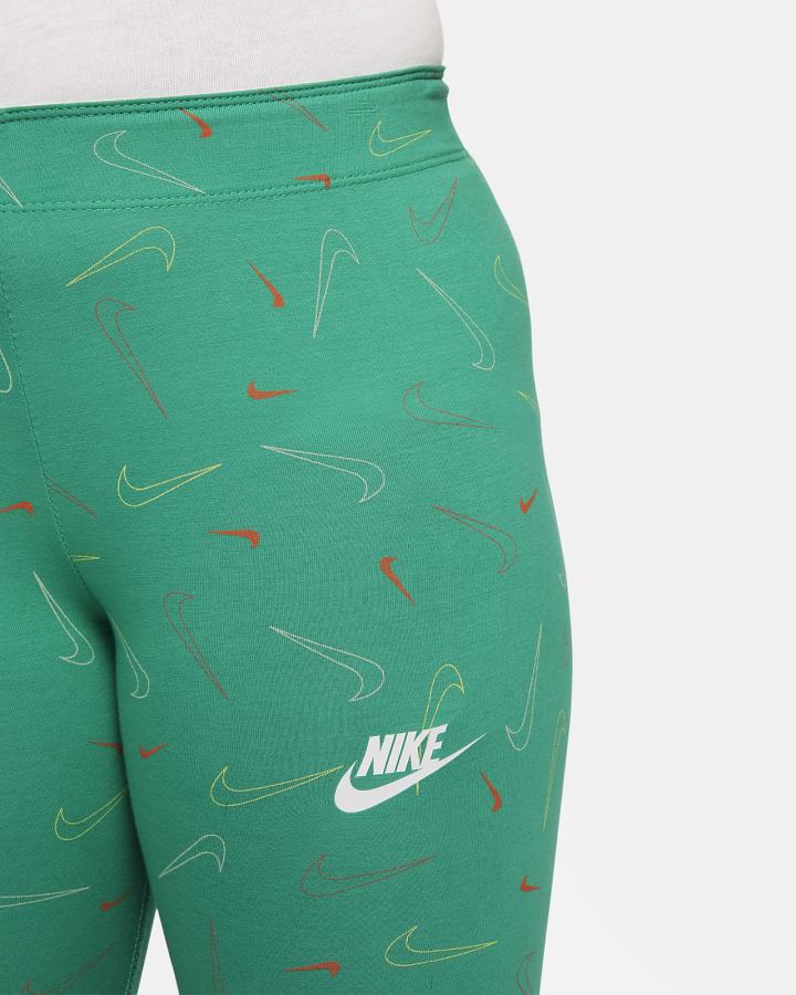 Leggins Nike Sportswear Favorites Kids Printed (Extended Size) Niña Verde Blancas | ZSBLT-2658
