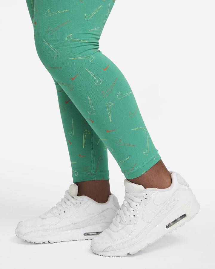 Leggins Nike Sportswear Favorites Kids Printed (Extended Size) Niña Verde Blancas | ZSBLT-2658