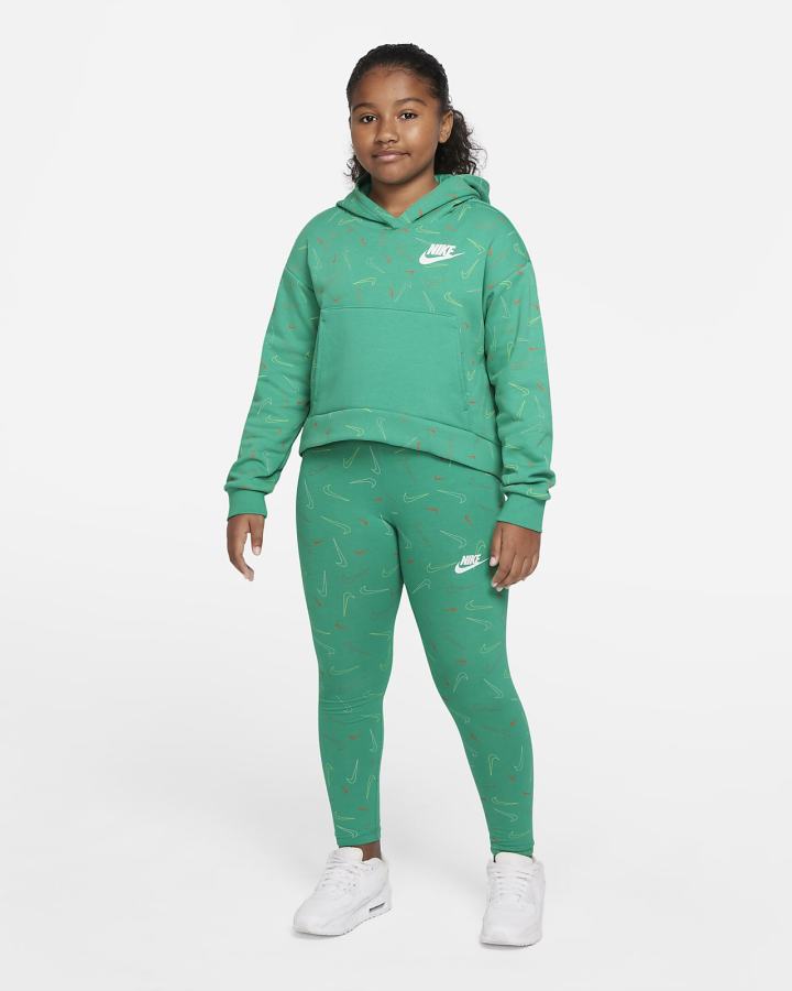 Leggins Nike Sportswear Favorites Kids Printed (Extended Size) Niña Verde Blancas | ZSBLT-2658