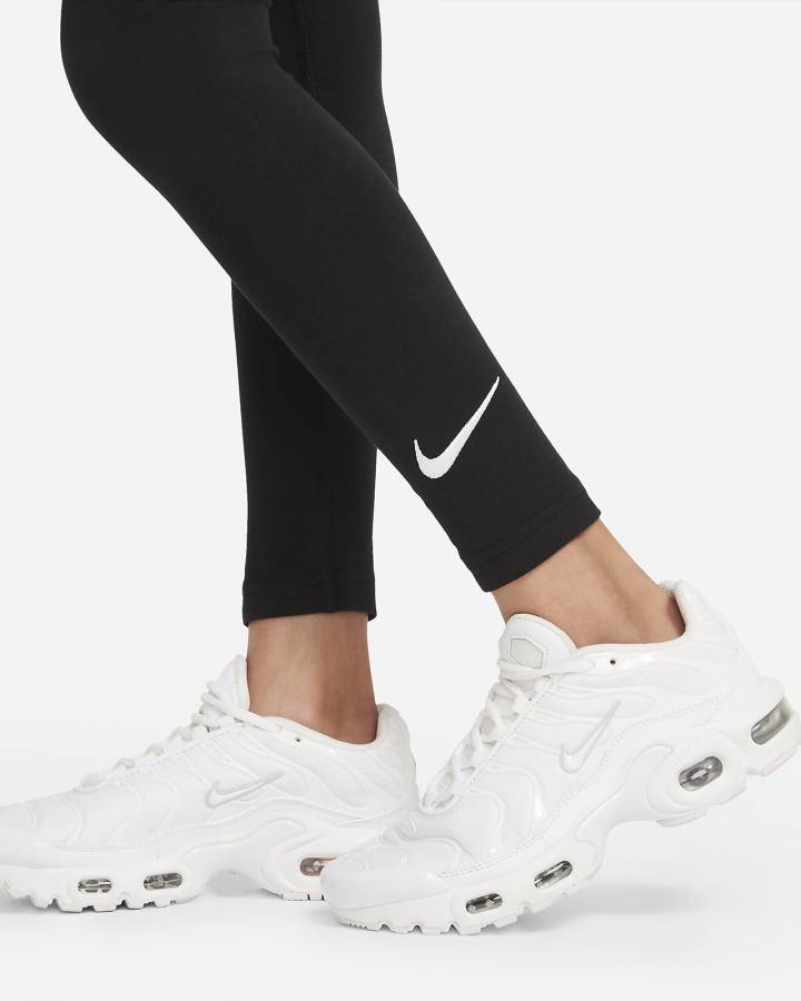 Leggins Nike Sportswear Favorites Kids Swoosh Niña Negras Blancas | DIGYX-1025