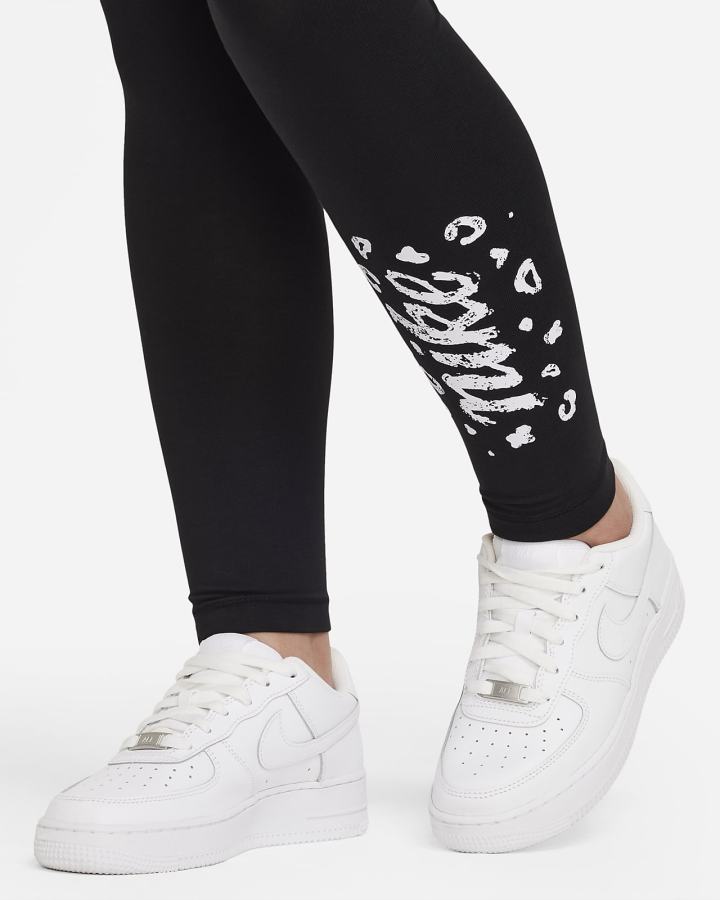 Leggins Nike Sportswear Icon Clash Essential Kids Mid-Rise Niña Negras Blancas | QGNMC-6549