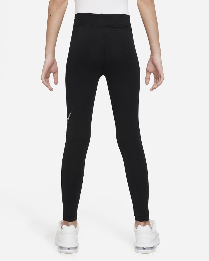 Leggins Nike Sportswear Older Kids High-Waisted Niña Negras Blancas | QUAIF-0843