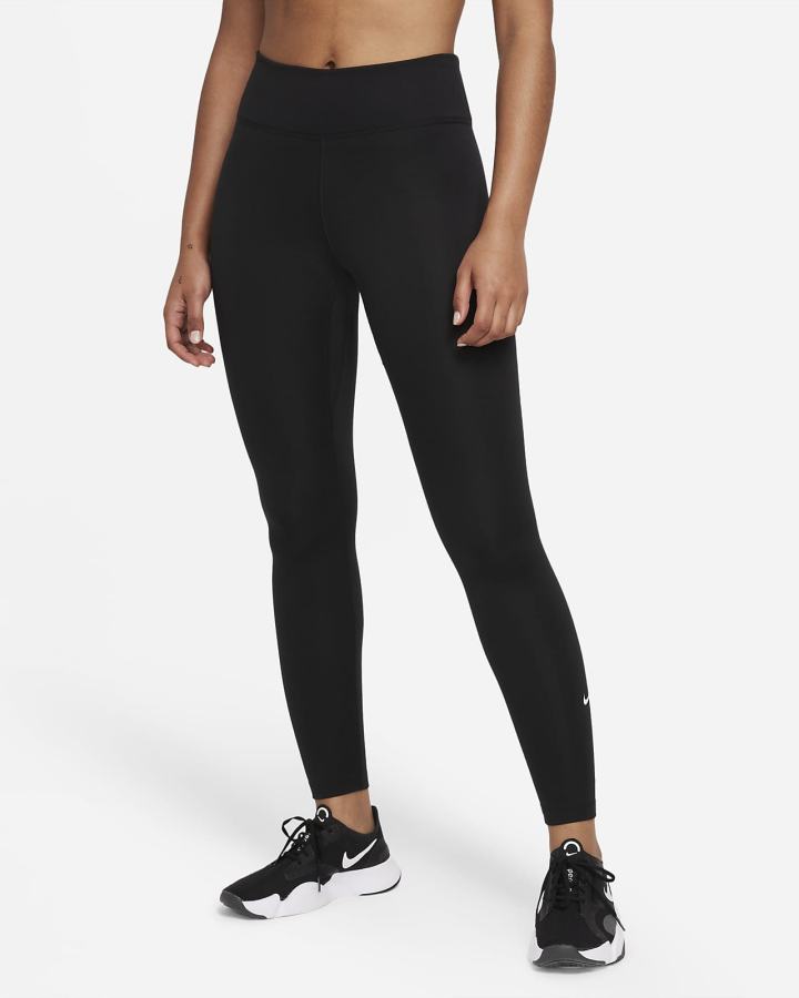 Leggins Nike Therma-FIT One Mid-Rise Mujer Negras Blancas | MBHTY-4627