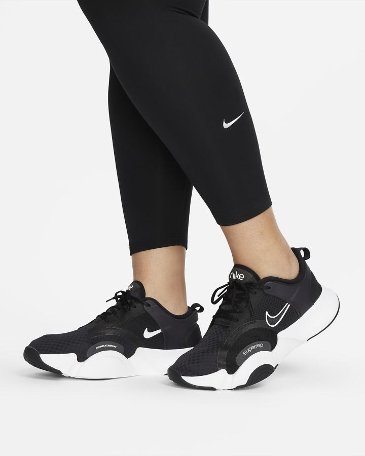 Leggins Nike Therma-FIT One Mid-Rise Mujer Negras Blancas | MJBKO-8936