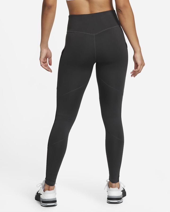 Leggins Nike Therma-FIT One Mid-Rise Training with Pockets Mujer Gris Oscuro Negras Blancas | GESNK-1496