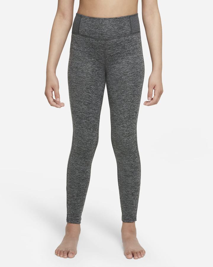 Leggins Nike Yoga Dri-FIT Kids Niña Gris Gris Oscuro | BQPIJ-4219