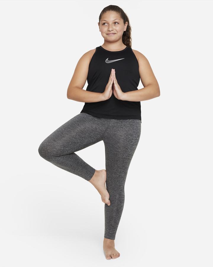 Leggins Nike Yoga Dri-FIT Kids Niña Gris Gris Oscuro | NTFHA-3921