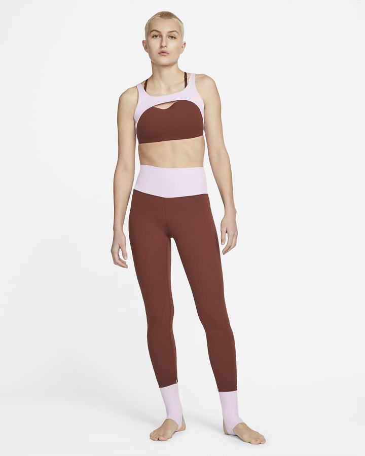 Leggins Nike Yoga Dri-FIT Luxe High-Waisted 7/8 Color-Block Mujer Marrones Gris | BYSLM-5694