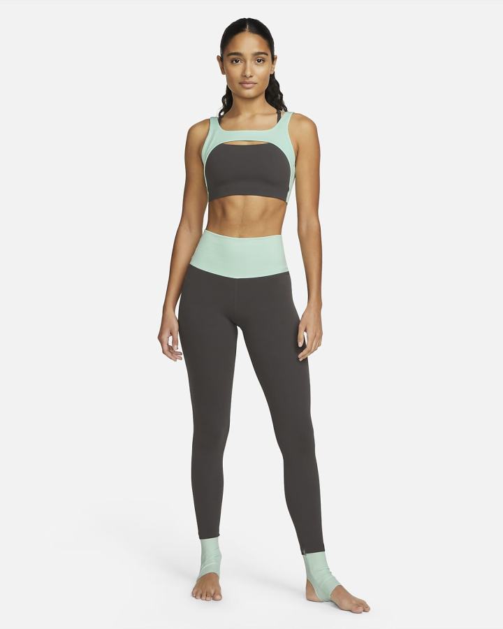 Leggins Nike Yoga Dri-FIT Luxe High-Waisted 7/8 Color-Block Mujer Gris Verde Menta Gris | WHZIP-1506
